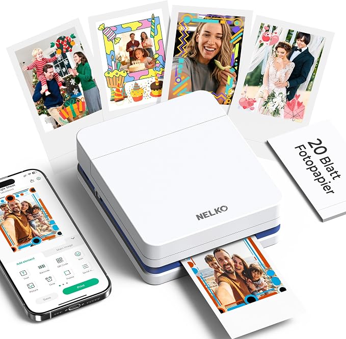 Nelko Photo Printer, 2x3 Portable Wireless Smartphone Printer, PP01 Mini Color by NELKO