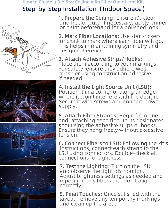 LED Fiber Optic Star Ceiling Light Kit - Image 8