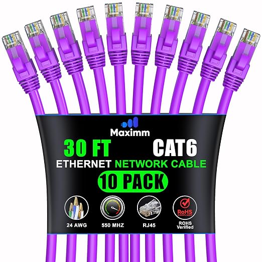 Maximm Cat 6 Ethernet Cable 30 ft by MaximmCable