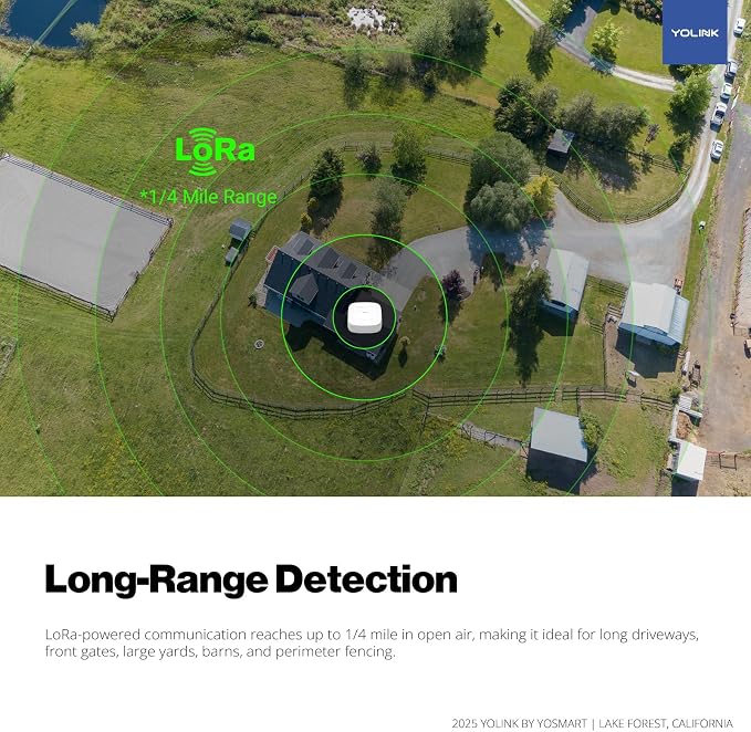 YoLink Outdoor Motion Sensor Kit, 2 LoRa Motion Sensors + SpeakerHub, Driveway - Image 2