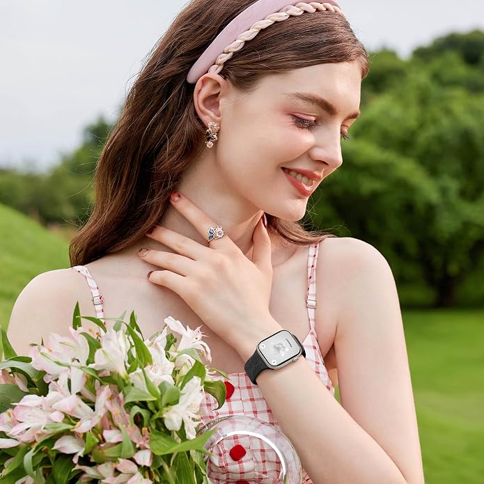 SNBLK 6 Pack Floral Engraved Bands Compatible - Image 7