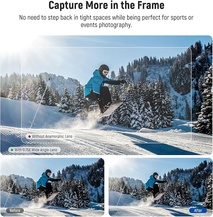 NEEWER 0.75x 108° FOV Wide Angle Lens Compatible - Image 3