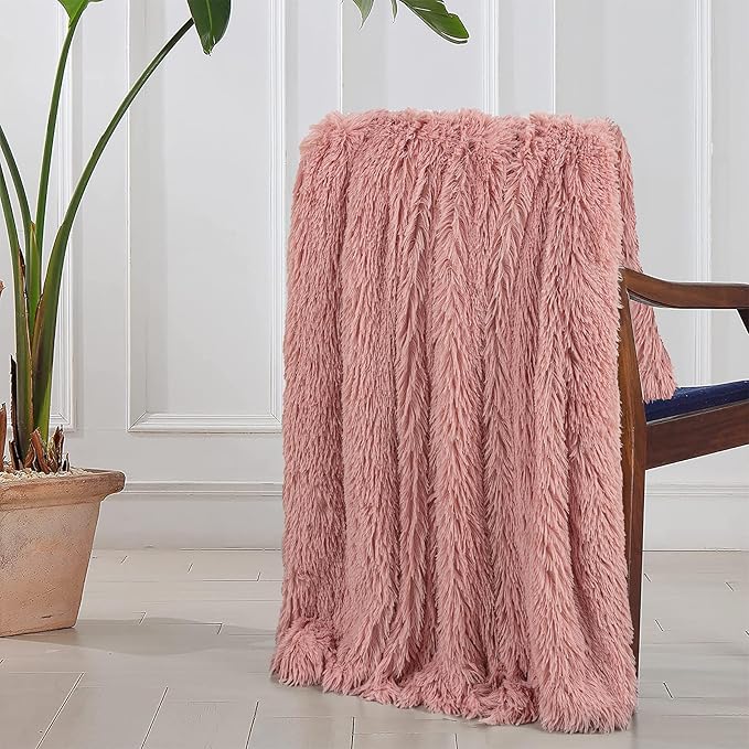 Tuddrom Decorative Extra Soft Faux Fur Blanket Twin Size 70" x 78", Solid - Image 5
