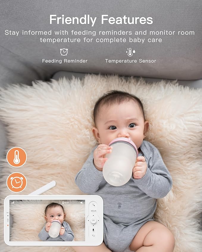 ARENTI WiFi Baby Camera Monitor, 5-inch Screen, Smartphone App, Motion Tracking - Image 6