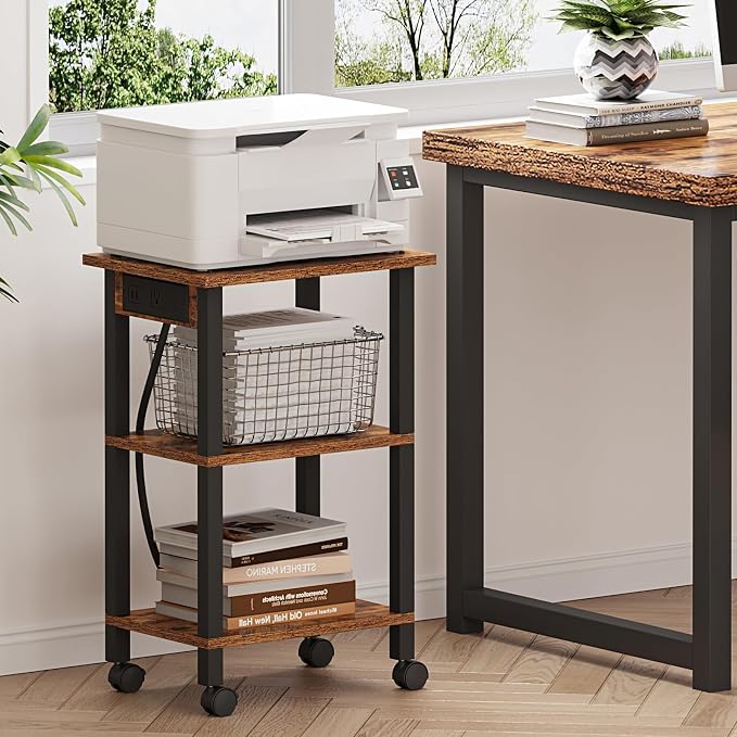 TUTOTAK 3 Tier Printer Stand, Rolling Printer Cart - Image 4