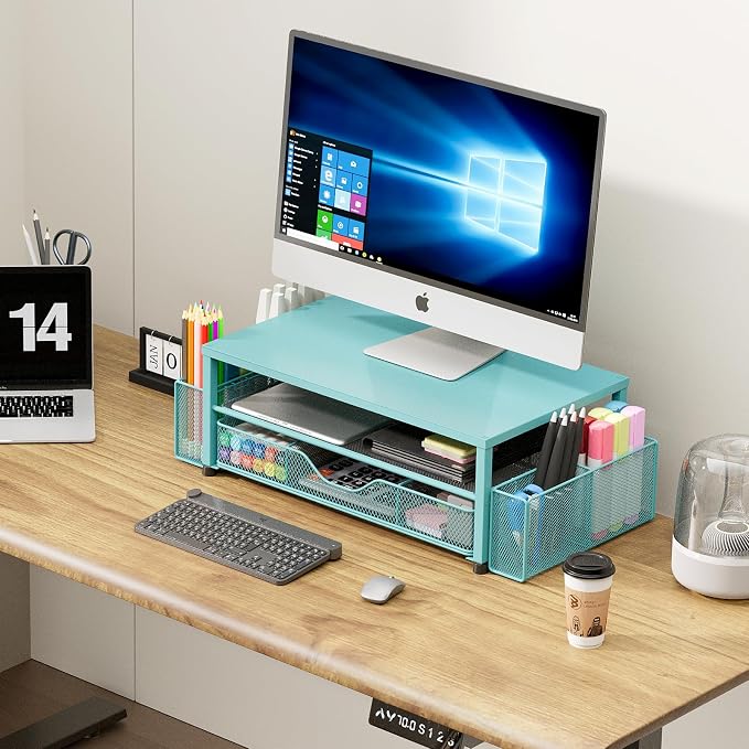 OPNICE Desk Organizers and Accessories, 2-Tier Computer Monitor Stand Riser - Image 7