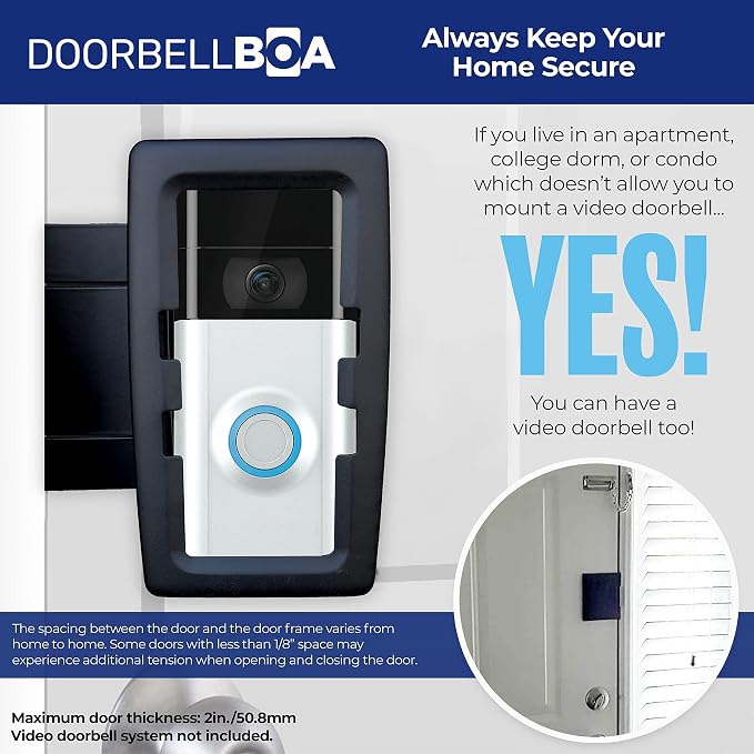 Anti-Theft Video Doorbell Door Mount, No Tools or Installation, Mounts Securely - Image 4