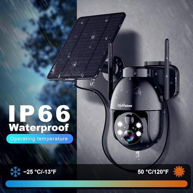 SeeVision Solar Security Cameras Wireless Outdoor, 2K PTZ WiFi 3MP Indoor - Image 7