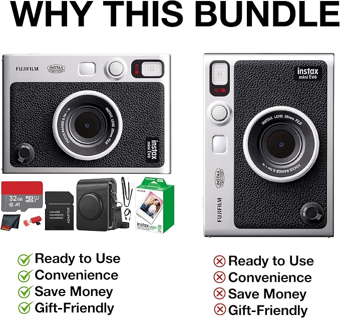 Fujifilm Instax Mini EVO Hybrid Instant Camera Bundle - Image 4