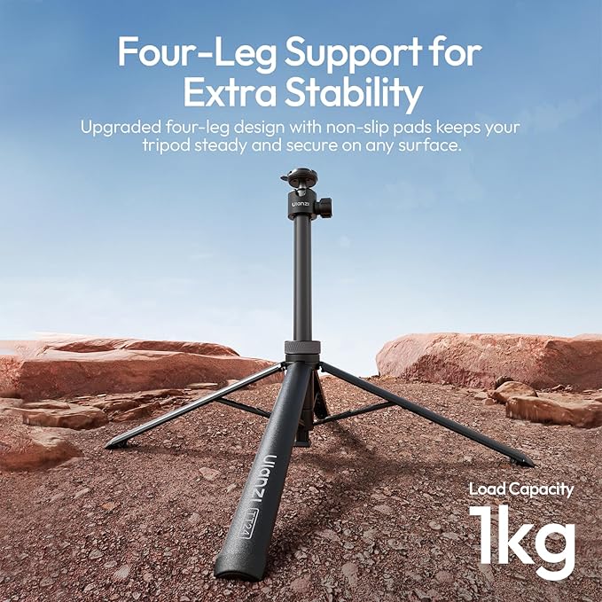 Upgrade 59" Tripod Stand w Auto-Open 4-Leg, ULANZI TT24 Vlogging Selfie Stick - Image 3