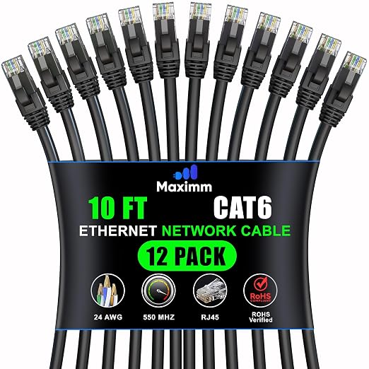 Maximm Cat 6 Ethernet Cable 10 ft by MaximmCable