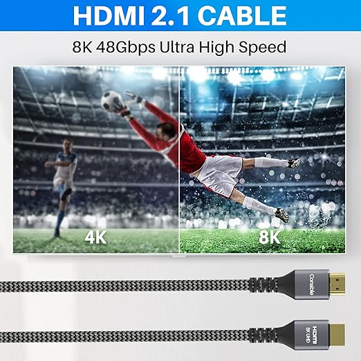 Conable 8K HDMI 2.1 Cable, Real Certified Cable, Ultra HD Braided Cord - Image 4