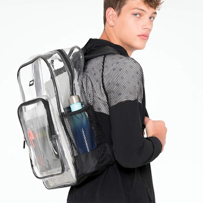 J.CARP Clear Bag Heavy Duty Backpack Durable Transparent See Through Bag - Image 5