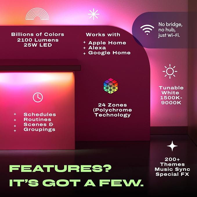 LIFX Supercolor Smart LED Strip Lights 10ft, Color Changing Multizone RGB + - Image 2
