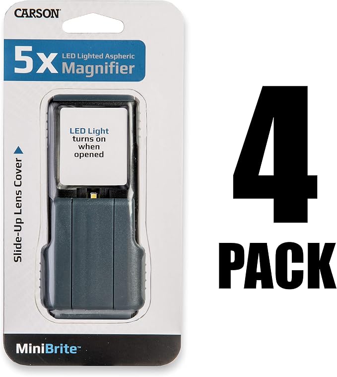 Carson 5x MiniBrite LED Lighted Slide-Out Aspheric Magnifier - Image 3