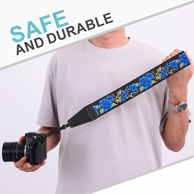 Padwa Lifestyle Blue Rose Camera Strap - Image 4