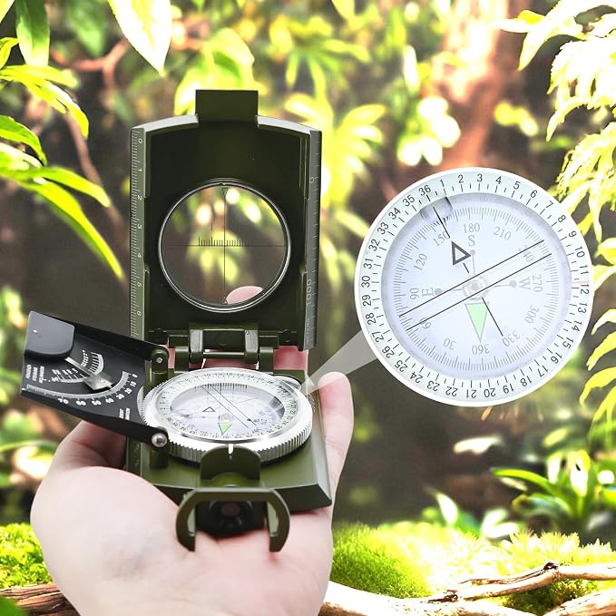 Compass, Outdoor Military Waterproof Lens Sighting Compass, High Precision - Image 4