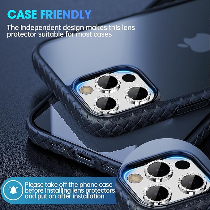 for iPhone 15 Pro/iPhone 15 Pro Max Camera Lens Protector Bling Individual - Image 5