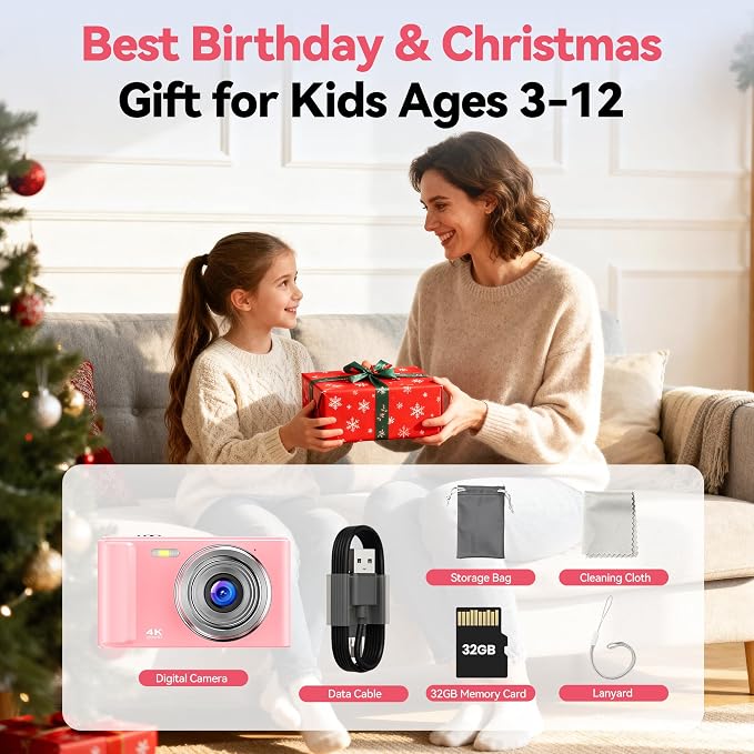 Digital Camera 4K for Kids: 48MP Pink Camera for Teens Photography - Image 7