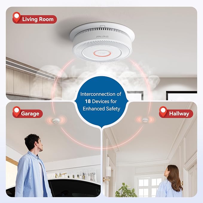 SITERWELL Hardwired Interconnected Smoke and Carbon Monoxide Detector, 10 Year - Image 4