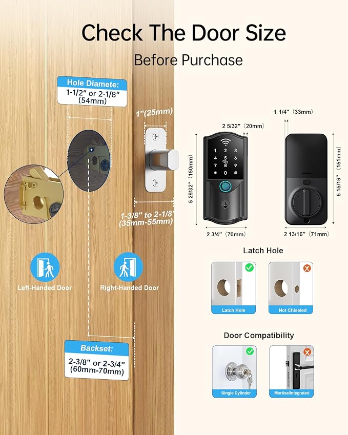 WiFi Smart Lock for Front Door – Firstriver Keyless Entry Electronic Deadbolt - Image 8