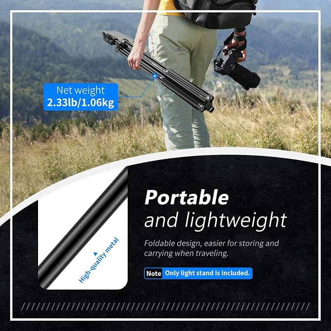 Neewer 75"/6 Feet/190CM Photography Light Stands - Image 6