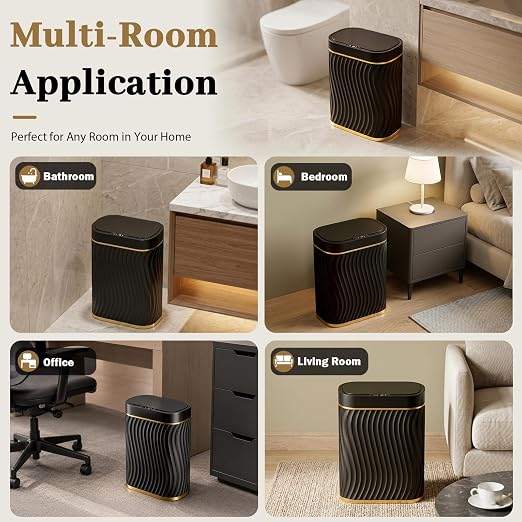 steo spce Automatic Motion Sensor Bathroom Small Trash Can - Image 6