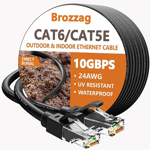 Ethernet Cable 200ft For Cat6/Cat5E, 10Gbps Compatible by Brozzag