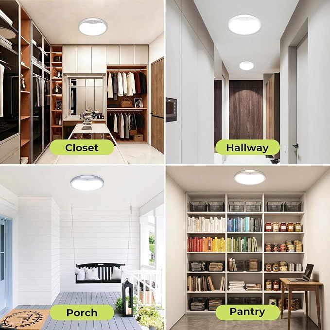 hepside 4 Pack Motion Sensor Ceiling Light Wired, 3000K/4000K/6500K LED Flush - Image 6