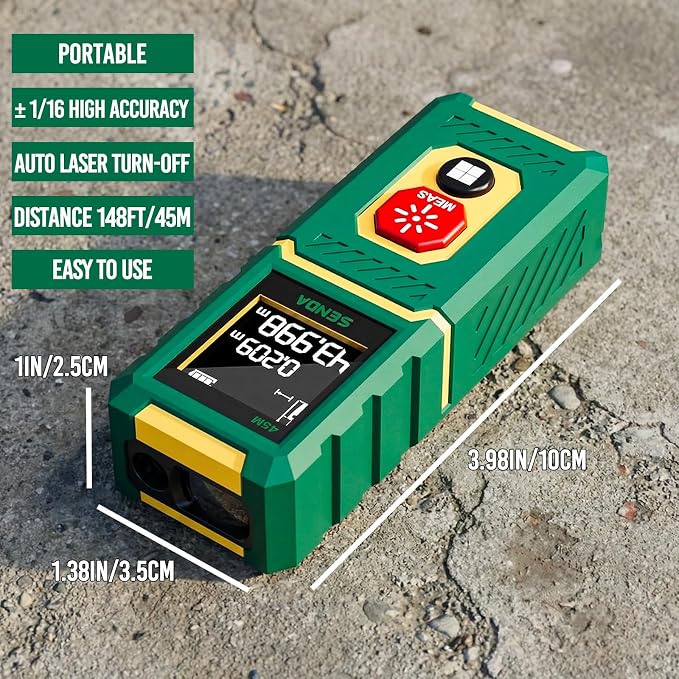 SENDA Laser Measure, Upgraded High-Accuracy 148Ft Laser Measurement Tool - Image 2