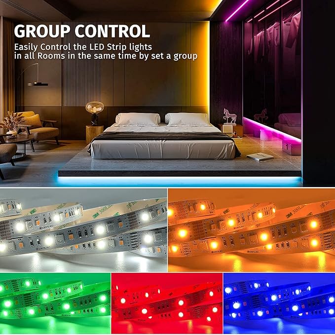 GIDEALED Smart Zigbee 3.0 RGBWW LED Strip Lights16.4ft Kit Compatible - Image 6