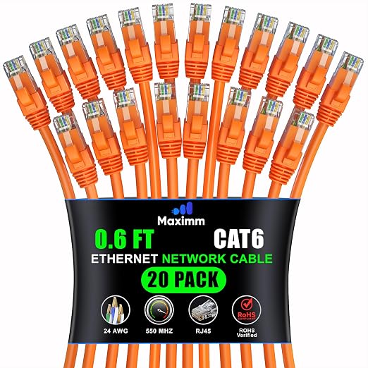 Maximm Cat 6 Ethernet Cable 0.6 ft by MaximmCable