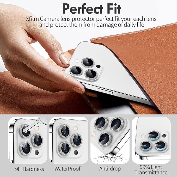 for iPhone 14 Pro/14 Pro Max Camera Lens Protector Bling, 9H Hardness - Image 3