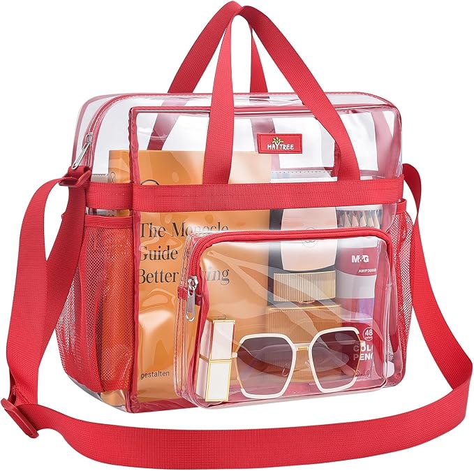 MAY TREE Clear Bag for Stadium Events 12×6×12 Clear Tote Lunch Bag by MAYTREE