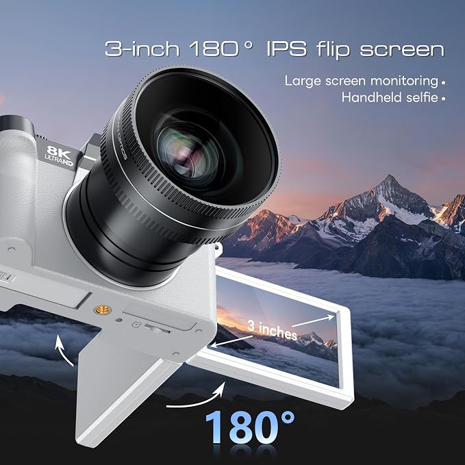 8K&64MP Digital Cameras for Photography&Video, Vlogging Camera for YouTube - Image 8