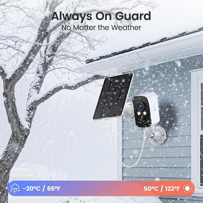 Security Camera Wireless Outdoor, 2.4G WiFi, Battery & Solar Powered, Free - Image 9