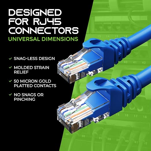 GEARit Cat 6 Ethernet Patch Cable 15 ft Blue - Image 6