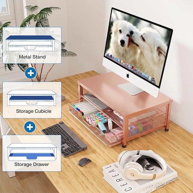 OPNICE Computer Monitor Stand Riser, Desk Organizer - Image 2