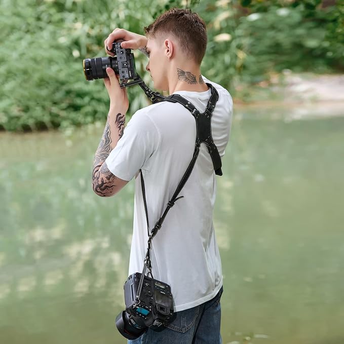 Padwa Lifestyle Black Frosted Dual Camera Harness Strap - Image 3