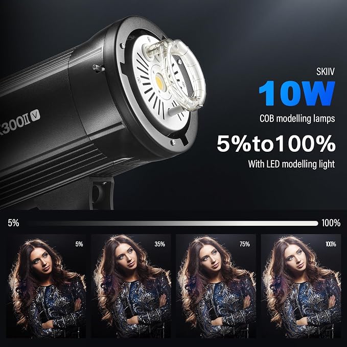 Godox Sk300ii-v Sk300iiv*2Kit Upgraded Strobe Flash 600Ws GN58 5700K Bowens - Image 2
