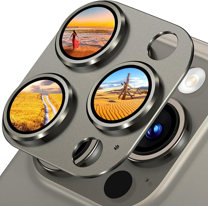 Uyiton Compatible with iPhone 15 Pro/iPhone 15 Pro Max Camera Lens Protector by Uyiton