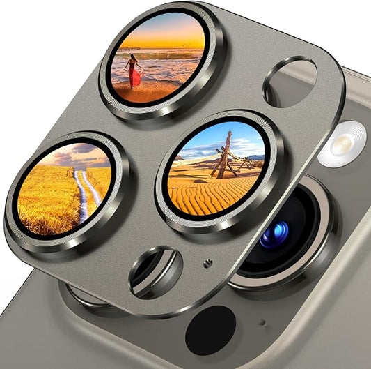 Uyiton Compatible with iPhone 15 Pro/iPhone 15 Pro Max Camera Lens Protector by Uyiton