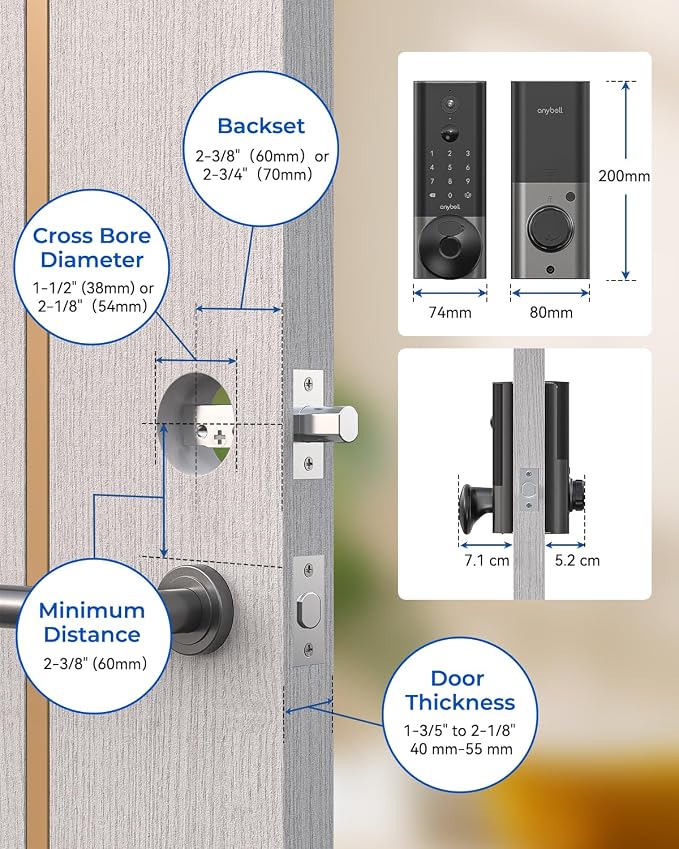 Fingerprint Smart Door Lock, ANYBELL Keyless Entry Door Lock - Image 9
