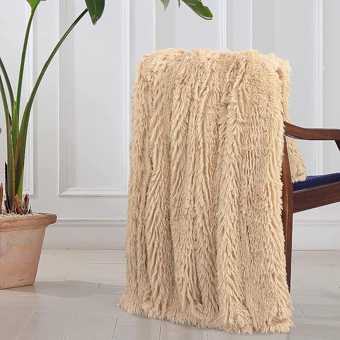 Tuddrom Decorative Extra Soft Faux Fur Blanket Twin Size 70" x 78", Solid - Image 5