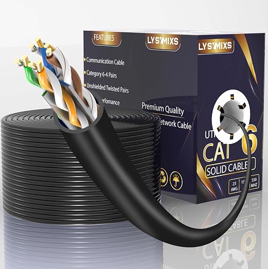 Cat6 Ethernet Cable 1000FT Channel Test Pass, Cat6 1000ft Ethernet Cable 23AWG by Lysymixs
