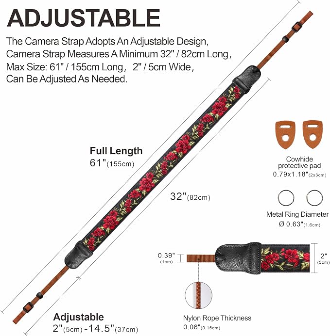 Padwa Lifestyle Rose Flower Camera Strap - Image 5