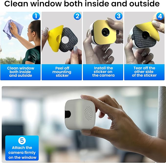 2K Window Camera with 32GB Memory Card, 5GHz & 2.4GHz WiFi Indoor Cameras - Image 5