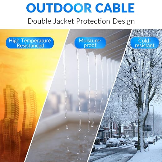 Cat5e Outdoor Ethernet Cable 100 Feet, Cat 5e Heavy Duty Internet Network LAN - Image 4