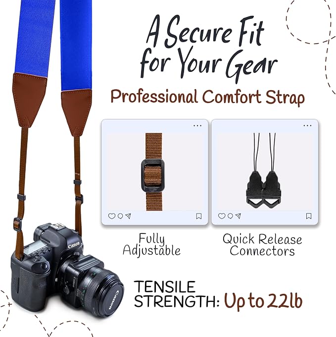 Art Tribute Camera Strap For Photographers Padded Universal Fit Neck Shoulder & - Image 4
