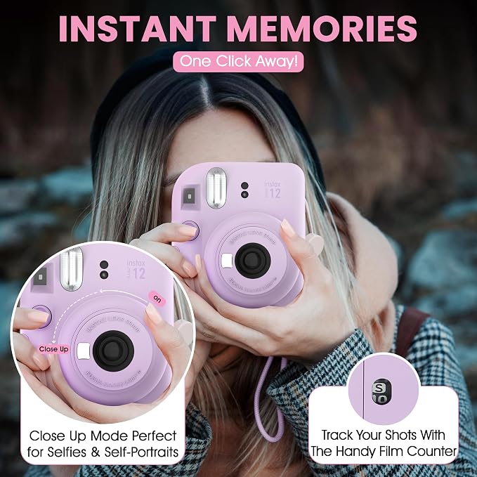Fujifilm Instax Mini 12 Instant Camera Lilac Purple + Minimate Custom Designed - Image 8